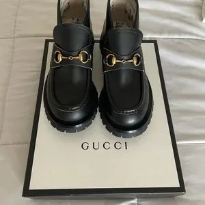Gucci | Shoes | Gucci Mens Black Leather Horsebit Bee Logo 